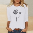 thumbnail image 2 of Hfiengba Women's Graphic Tee Floral Printed Crew Neck 3/4 Sleeve Shirts Casual Loose Fit Tops Soft Clothes (XL, White 1), 2 of 5