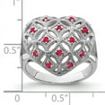 thumbnail image 2 of 925 Sterling Silver Rhodium-plated Ruby Heart Ring, 2 of 2