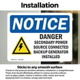 thumbnail image 3 of (2 Pack) Danger Secondary Power Source Sign, 3 of 7