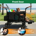 thumbnail image 4 of Vomeast Upgrade Wagon Stroller for 2 Kids, 2-Seater Outdoor Baby Stroller Wagon with Canopy, 5-Point Harness, Adjustable Handle(Black), 4 of 12
