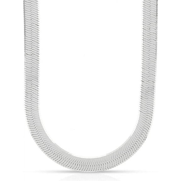 925 Sterling Silver 2.5mm - 11.5mm Herringbone Chain, FREE Microfiber Cloth, ITProLux Flat Imperial Link Mens Womens Necklace, Giorgio Bergamo