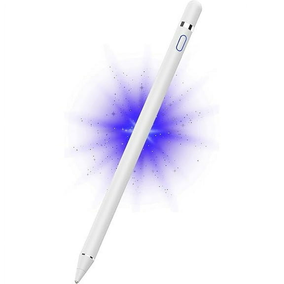 Active Digital Stylus Pen for Touchscreen, Stylus Pencil for Apple iPad, iPad Mini/Pro/Air, Samsung, iPhone, Android and Most Phone & Tablet, 1.5mm Fine Point Rechargeable Pens - White