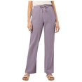thumbnail image 5 of Womens Pajama Pants Pj Pants Solid Color Waist Pocket Home Casual Wide Leg Straight Pajama Bottoms Sleep Pants Purple 2XL, 5 of 7