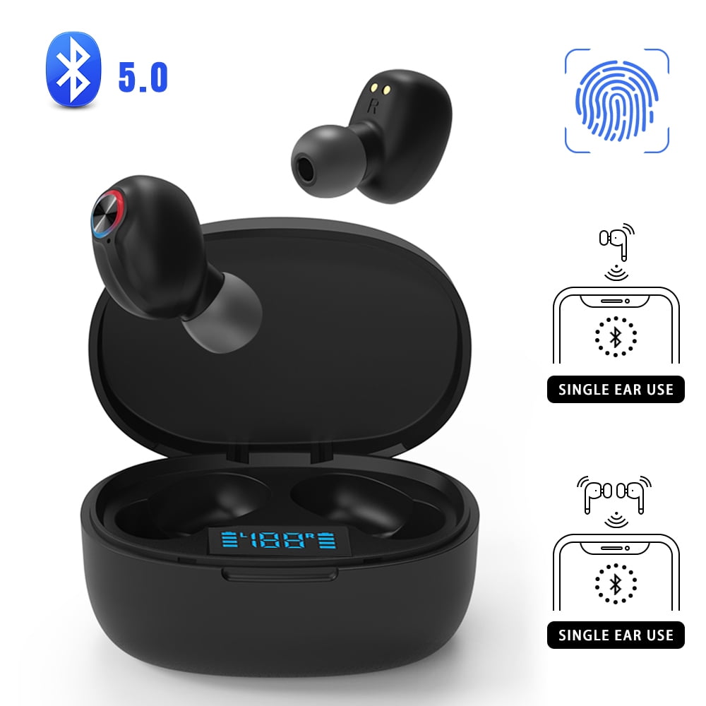 Bluetooth 5.0 Headset Wireless Earbuds 3D Stereo Headphone with Fast Charging Case,Auto Pairing in-Ear Ear Buds IPX5 Waterproof Mini Sports Earphones for iPhone/Apple Airpods Wireless Earbuds 