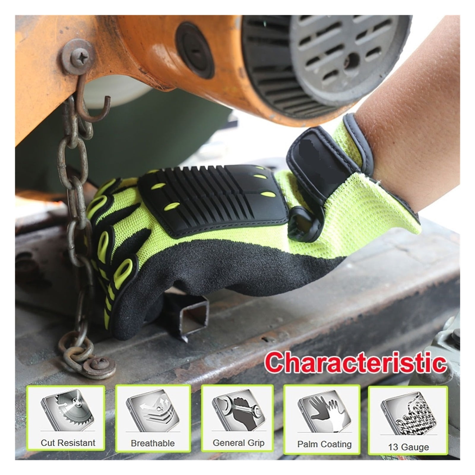 Cut Level A6 Cut Resistant Safety Garden Work Glove Anti Vibration Mechanic Hand Protection Running Gloves Safety Work Glove ,Superior Abrasion