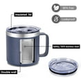thumbnail image 3 of 12oz Stainless Steel Insulated Coffee Mug with Handle Double Wall Vacuum Travel Mug Tumbler Cup with Sliding Lid Navy Blue, 3 of 6