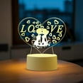 thumbnail image 1 of Luz nocturna LED creativa | Lámpara de escritorio acrílica con alimentación USB | Decoración de dormitorio en blanco cálido | Luz portátil para decorar habitaciones | Regalo de cumpleaños para, 1 of 5