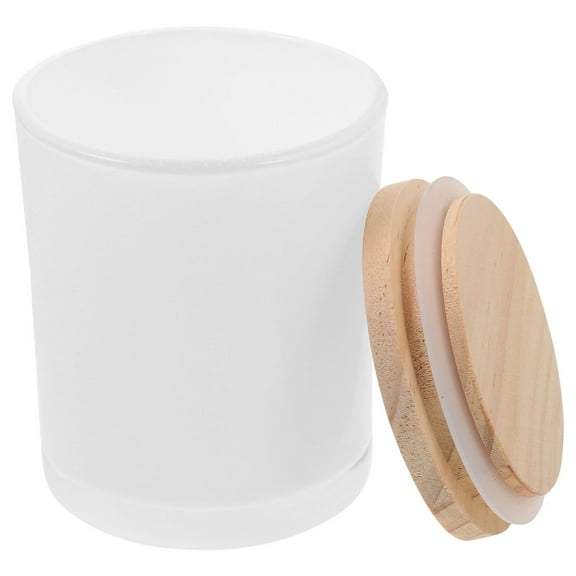 AURARMLET Small Jars Glass Candle Jar White 1Set