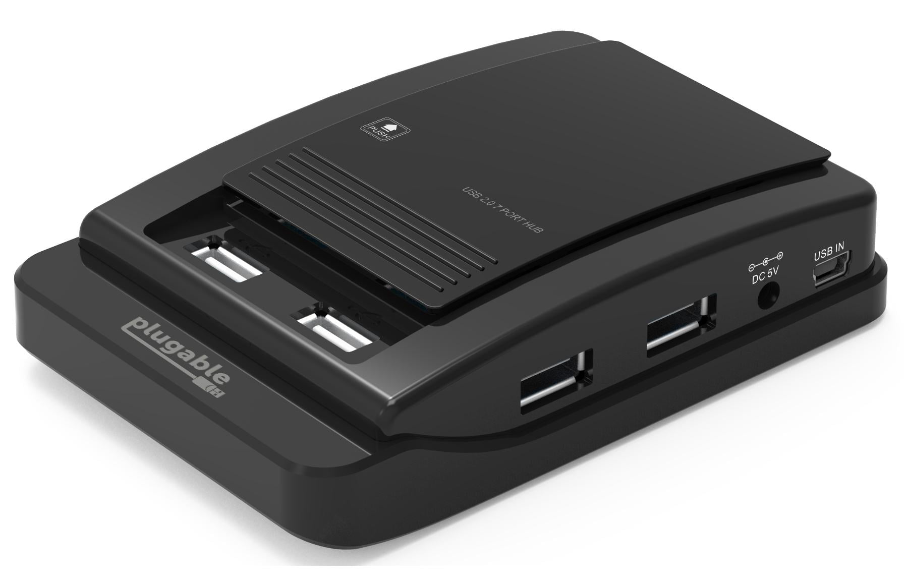 Plugable usb 2 0 7 port high speed hub with 15w power adapter walmart