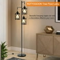 thumbnail image 5 of HearthHarmony Metal Farmhouse Tall Lamp for Living Room, Rustic Standing Lamp with 3 Elegant Cage Heads, Tree Floor Lamps for Bedrooms, Home Office, Bar, 68", Black, Bulb Not Included, 5 of 14