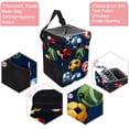 thumbnail image 2 of Football Mini Trash Can for Car: Foldable, with Lid, Leak-Proof, and Hanging Storage Bag, 2 of 6