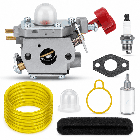 BMotorParts Carburetor Kit Compatible with Craftsman 25cc Trimmer Blower, Troy-Bilt TB430 TB2040XP TB2044XP, Murray MS2550 MS2560, Replaces 753-06288 C1U-P27