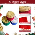 thumbnail image 3 of Red La Navidad de la cinta de raso ató con alambre la cinta para la decoración casera de la Navidad, envoltorio de regalo, 3 of 5