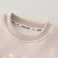 thumbnail image 4 of TOWED22 Toddler Girls 2 Piece Outfits Fall Clothes Knit Tulle Puff Sleeves Top and Flare Pants Set for Girl,Beige,1-2 Y, 4 of 6