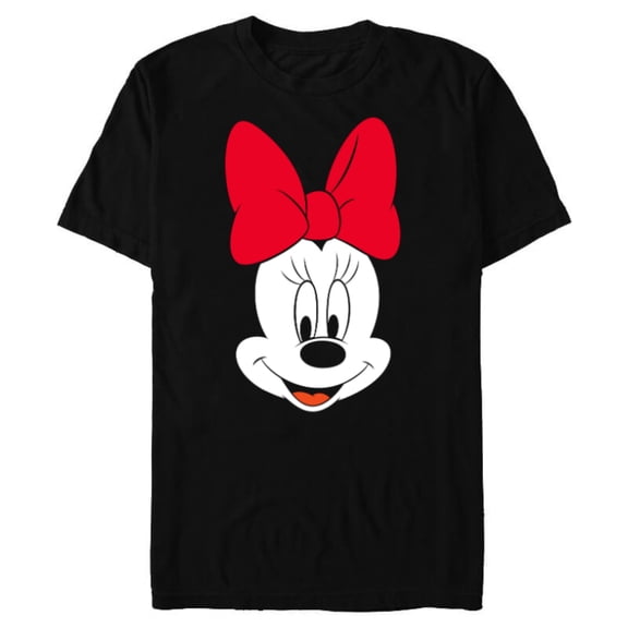 Disney Minnie Mouse Big Face - Short Sleeve Blended T-Shirt for Adults -Customized-Black