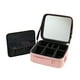 thumbnail image 3 of Neceser de maquillaje portátil con espejo, caja de maquillaje impermeable, organizador para tocador, herramienta de belleza, accesorios de viaje para Rosa, 3 of 9