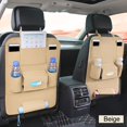 thumbnail image 1 of 1 Pce/2 Pcs Tapis de Protection pour Siège Arrière de Voiture, Sac de Rangement en Cuir PU, 1 of 5