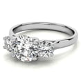 thumbnail image 3 of Solitaire Brilliance 3TCW Three-Stone Round Brilliant Moissanite Engagement Ring 10K White Gold, Ring Size 7, 3 of 5