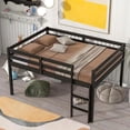 thumbnail image 3 of ArcticScorpion Kids Full Size Loft Bed with Ladder and Guardrail, Espresso, 3 of 7