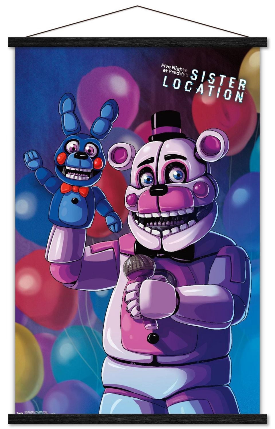 Five Nights at Freddy's: Sister Location - Funtime Freddy Wall Poster, 22.375" x 34" Framed