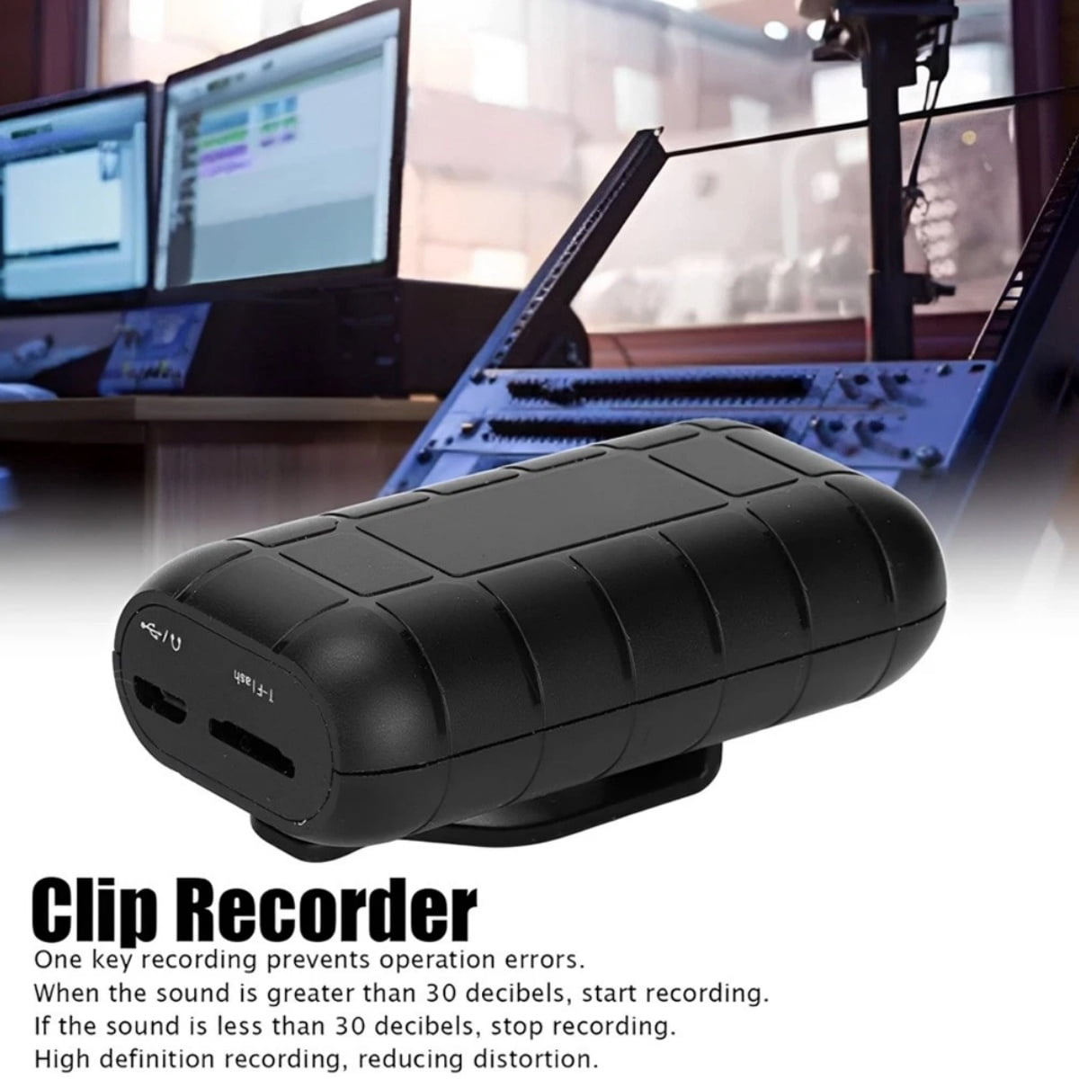 Mini Hidden Spy Voice Activated Audio Recorder 64GB Magnetic Portable Digital Recording Device MP3 Music Player Without Memory Card