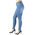 thumbnail image 4 of Fashion2Love Women's Juniors Colombian Design Butt Lift Push Up Mid Waist Skinny Jeans, 4 of 10