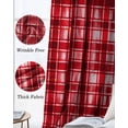 thumbnail image 6 of Red Plaid Blackout Curtains 96 Inch Length 2 Panels Set, Modern Art Checkered Farmhouse Full Shading Curtains for Windows, Blackout Curtains for Bedroom Living Room 52"x96", 6 of 8