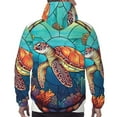 thumbnail image 7 of Sikiie Sea Turtle in Coral Men's Hoodie, Essentials Hoodie, Sweatshirt, Pullover Hooded Sweatshirt for Men-X-Large, 7 of 7