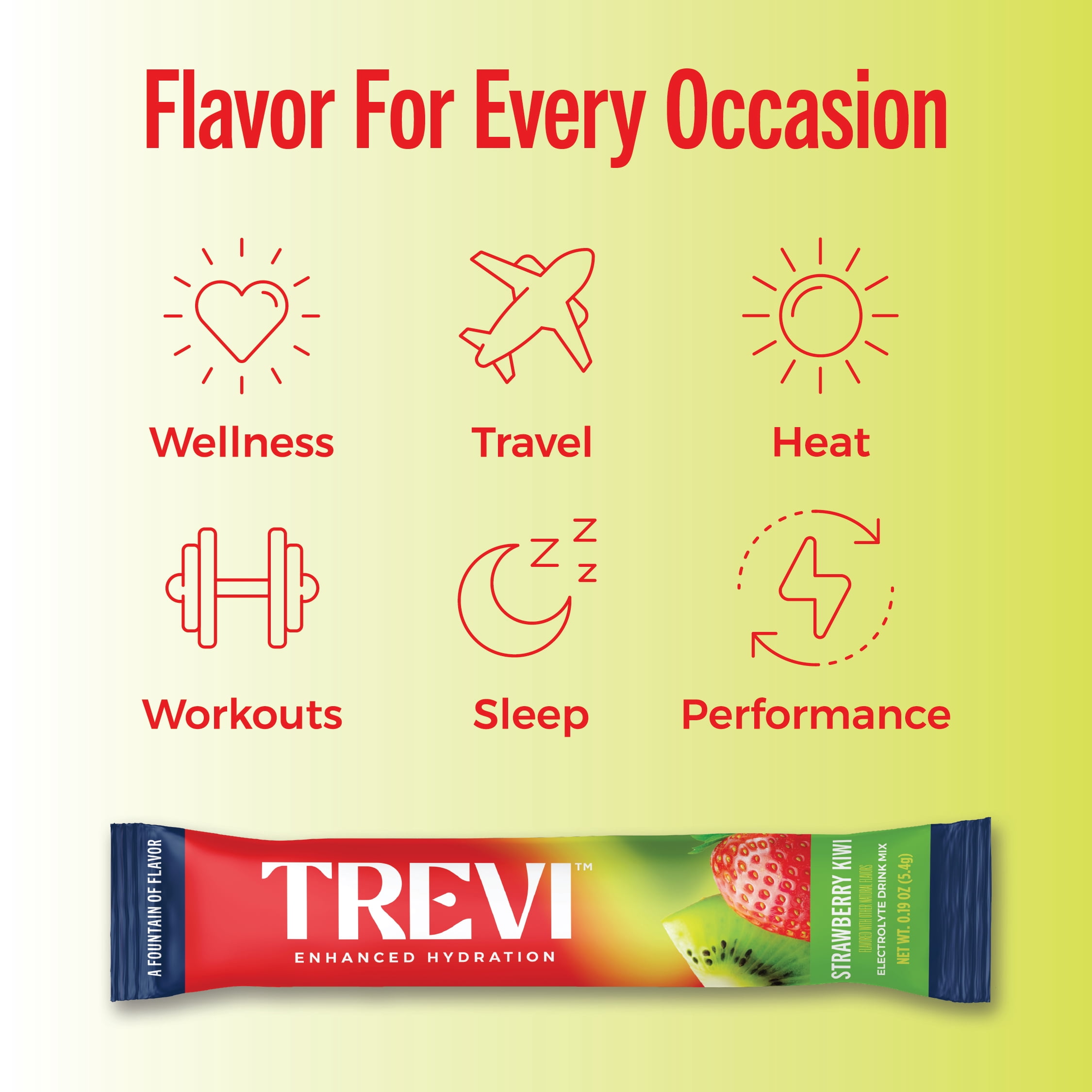 Trevi Sugar Free Electrolyte Drink Mix - 7 Count Strawberry Kiwi