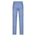 thumbnail image 4 of ohmzyzo Men's Dress Plaid Pants Flat Front Printed Business Checkered Trousers Slim Fit Work Pants Straight Leg Office Work Trousers Blue XL, 4 of 5