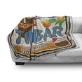 thumbnail image 3 of Tiki Bar Soft Flannel Fleece Throw Blanket, Rusty Vintage Sign Aloha Exotic Cocktails and Coconut Drink Antique Nostalgic, Cozy Plush for Indoor and Outdoor Use, 70" x 90", Multicolor, by Ambesonne, 3 of 6