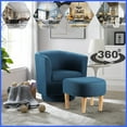 thumbnail image 6 of Dazone Swivel Armchair & Ottoman Set, Modern Accent Upholstered Single Sofa Chair With Footstool, 360°Rotating Armchair and Footrest Set, Club Tub Chair for Living Room Bedroom Reading Room,Blue, 6 of 6