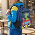 thumbnail image 3 of Jeiento Cartoon Dinosaur 13.5 Inch Preschool Backpack for Toddler, Lightweight Kids School Bag for 2-5 Year Old Girls & Boys, Bookbag with 2 Front Zipper Pockets, 3 of 7