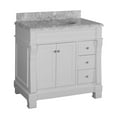 thumbnail image 3 of Westminster 36" Bathroom Vanity with White Cabinet and Carrara Marble Top, 3 of 7