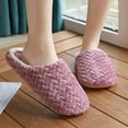 thumbnail image 2 of LoyisViDion Soft Bottom Mute Home Indoor Slippers Couple Cloth Home Non-slip Slippers, Flocking Upper Warm Plush Slippers for Women Purple 44-45, 2 of 9