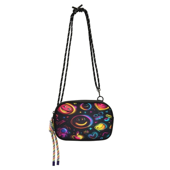 Stylish Crossbody Phone Bag Purse Handbags Adjustable Strap, Compact Design for Essentials Cute Smiling Faces