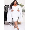 thumbnail image 3 of AURA Women Plus Size Long Sleeve Irregular Dress High Waist Fall Winter Casual Elegant Dress, 3 of 6