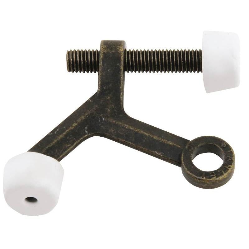 Hinge Pin Adjustable Door Stop, Die Cast Zinc, Antique Brass Stanley