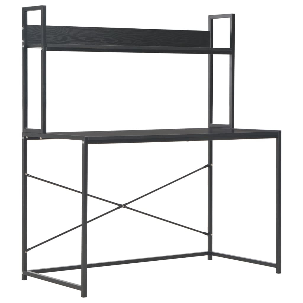 Computer Desk, Industrial Home Office Workstation, PC Study Writing Working Table Furniture, Black