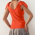 thumbnail image 5 of XIAOCHA Womens Bow Tie Shoulder Tank Top Sleeveless V Neck Pullover Top Soft Sweet Casual Tops, 5 of 6
