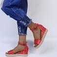 thumbnail image 4 of Women‘s Buckle Ankle Strap Espadrilles Wedge Sandals Open Toe, 4 of 4