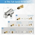 thumbnail image 4 of All Metal Tub Spout with Diverter Brushed Nickel, Fits 1/2” or 3/4" Threaded Pipes, Bathtub Faucet with Shower Diverter for Convenient Water Control, 4 of 13
