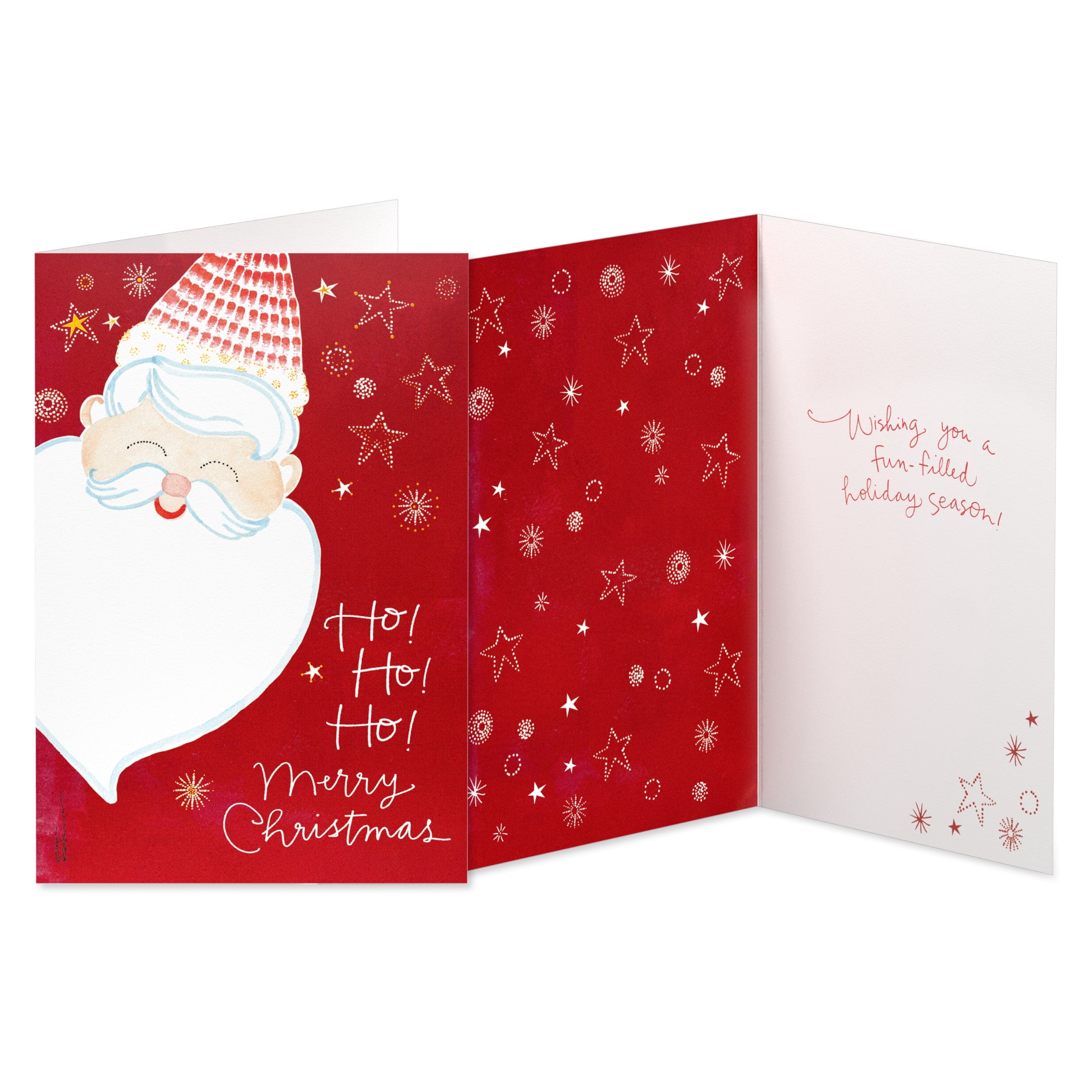 American Greetings 14-Count Christmas Card Pack, Santa & Stockings Designed by Kathy Davis Studios