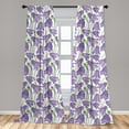 thumbnail image 5 of Ambesonne Botanical Curtains, Bluebells Garden, Pair of 28"x95", Lavender Yellow, 5 of 5