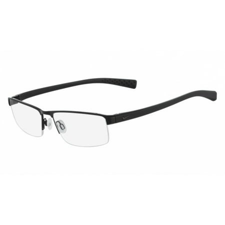nike men's eyeglasses 8097 001 black half rim optical frame