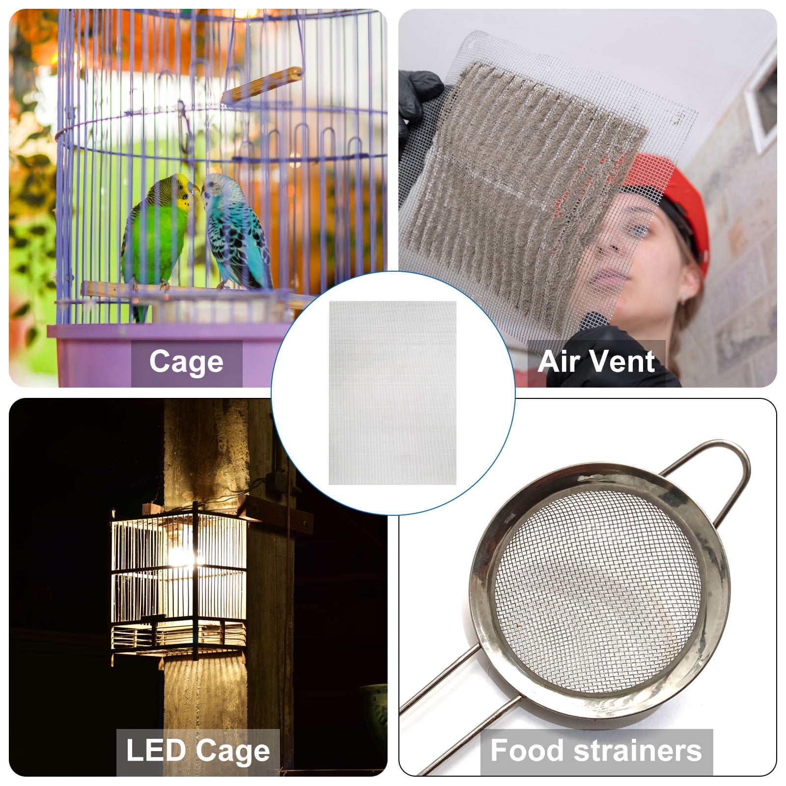 Uxcell 2pcs 5 Mesh Hardware Cloth, 23.6x11.8" Fine Wire Mesh Rust-proof Sheet for DIY Projects, Vent, Cage, Garden