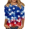 thumbnail image 2 of Axiiglly 250 Anniversary USA Shirt 3/4 Sleeve Crewneck Relaxed Fit Patriotic Shirts for 4th of July, S-5XL, 2 of 5