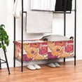 thumbnail image 3 of Yayeee Foldable Storage Basket for Shelves with Handles Waterproof Cloth Bins, Orange Hand Drawn Floral, 3 of 7