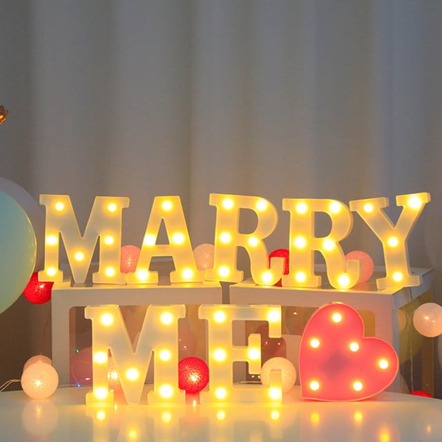 Jiaeri Warm White LED Letter Light,Standing or Hanging Plastic Alphabet Sign Decor for Party,Home,Wedding,and Holiday Table Decoration,Battery Operated Night Light,Indoor Wall Decor,DIY Word Grouping
