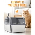 thumbnail image 3 of Powools Cat Litter Box, Stainless Steel High-Sided, 17.7 x 13.7 Inches, 6-Inch Deep Pan, with Litter Scoop, Gray, 3 of 9